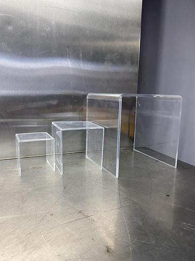 Used CLEAR DISPLAY STANDS /DESSERT PEDESTAL RISER CENTERPIECES !