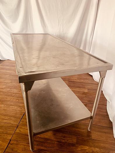Used STAINLESS STEEL EQUPMENT TABLE WITH UNDER SHELF !