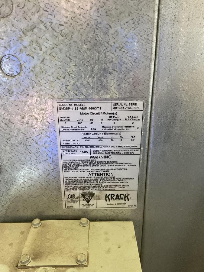 Used KRACK UNIT COOLER / EVAPORATOR