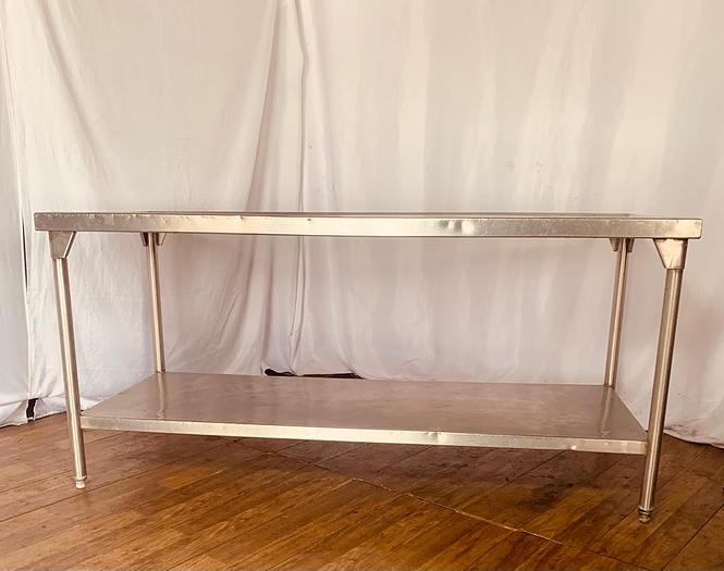 Used STAINLESS STEEL EQUPMENT TABLE WITH UNDER SHELF !