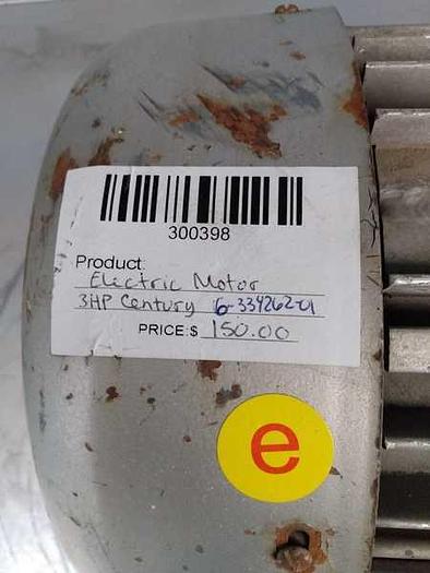 Used ELECTRIC MOTOR 3 HP CENTURY  6-334262-01 !