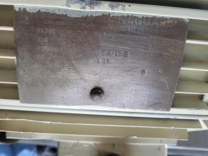 Used LINCGARD ELECTRICAL MOTOR;: 213TC;HP: 7.5;PH: 3;RPM: 1745.
