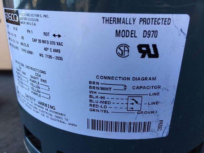 Used FASCO MOTOR; HP: 3/4-1/2-1/3; 1 PH; 1075 RPM (3 SPD); D970 !
