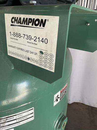 Used CHAMPION AIR COMPRESSOR; MODEL 172-1, VR10-12, 460/60/3/W, 10HP;460V;60HZ;3PH