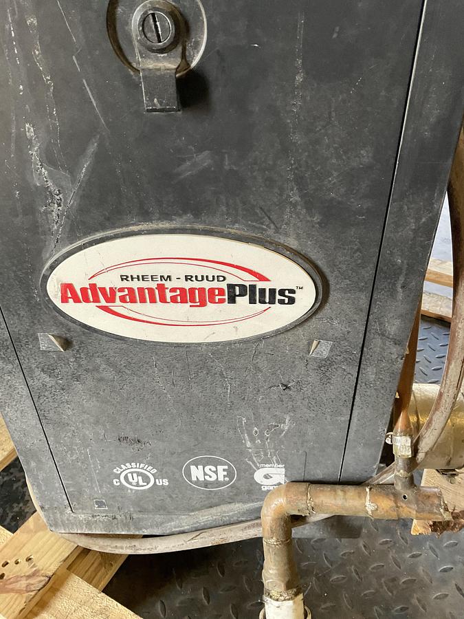 Used RHEEM–RUUD ADVANTAGE PLUS COMMERCIAL GAS WATER HEATER – 80 GAL, 160,000 BTU/HR