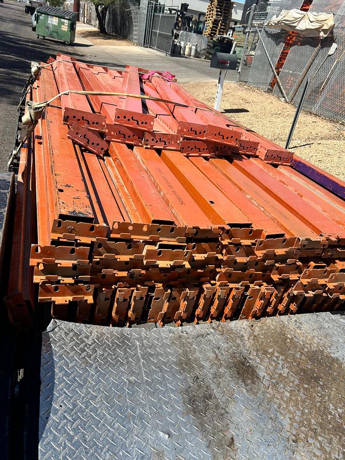 Used 12FT BY 5IN RIDG-U-RAK STYLE BEAMS