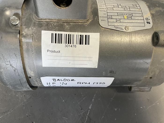 Used BALDOR AC MOTOR; HP1/4; PH 1; I7356 RPMS !