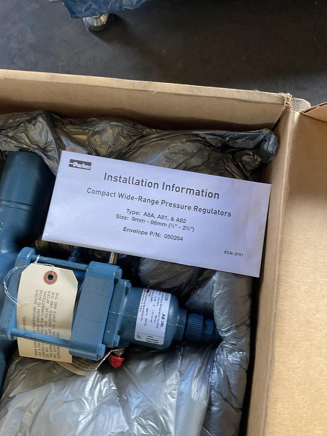 Used PARKER FLO-CON A8 2BL PRESSURE REGULATOR – 2-1/8" PORT – 0–120 PSI – 450 PSIG DESIGN