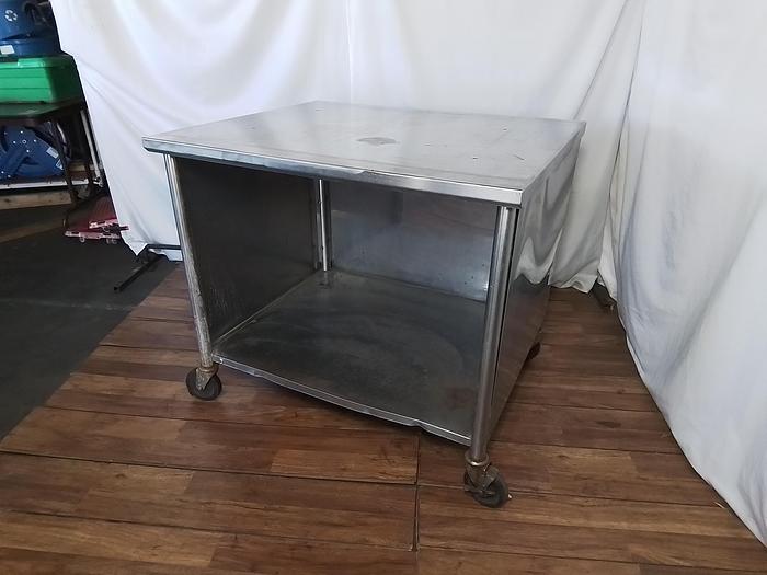 Used 40" STAINLESS STEEL MOBILE CABINET BASE WORK TABLE !