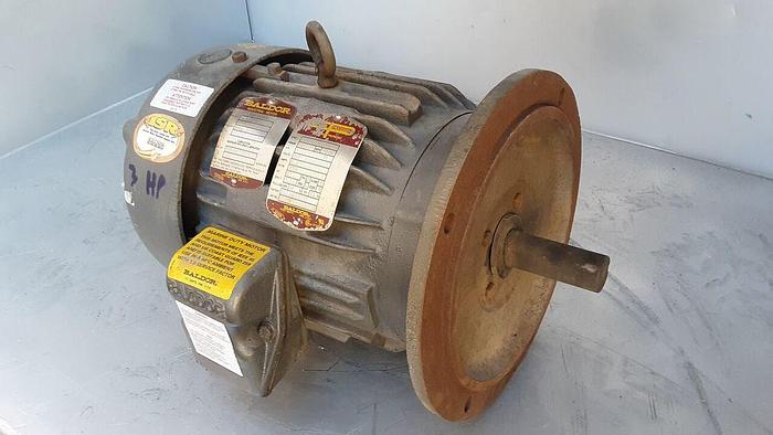 Used BALDOR ELECTRIC MOTOR 3 HP, 06H072X047 !