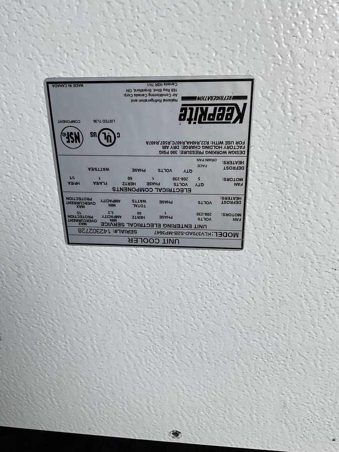 Used KEEP RITE UNIT COOLER / EVAPORATOR KLV370AD-S2B-MP3647