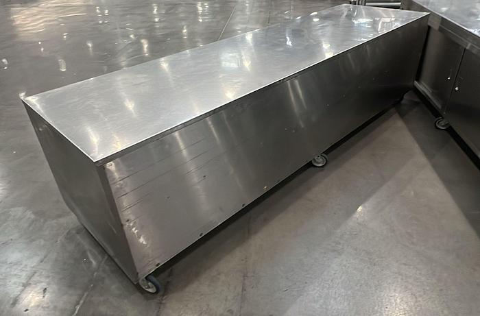 Used STAINLESS STEEL TABLE WITH SLIDING DOORS