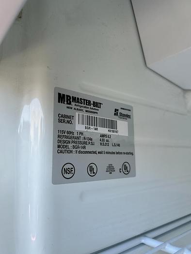 Used MASTER-BILT SINGLE GLASS DOOR REFRIGERATOR, BMG-23P./