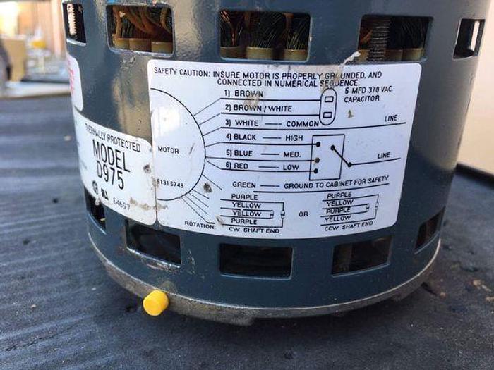 Used FASCO MOTOR 1/6-1/10-1/12 HP; I PH; 1075 RPMS (3 SPD); D975 !