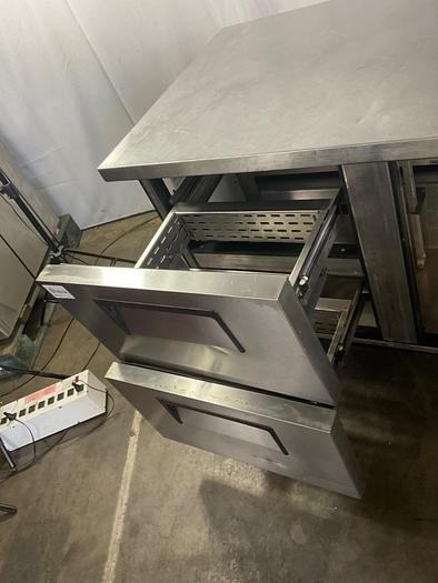 Used TRUE REFRIGERATED SANDWICH/SALAD PREP TABLE WITH ONE DOOR AND TWO DRAWERS; TUC-48D-2./