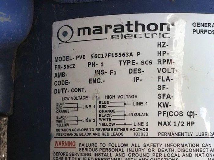 Used ELECTRIC WATER PUMP 5 HP MARATHON PVE 56C17F15563A P.-