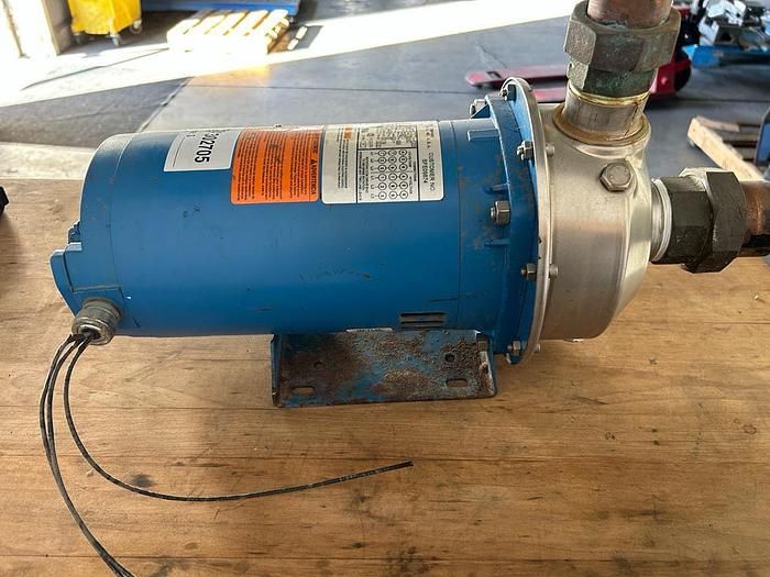Used G&L CENTRIGUAL PUMP MODEL MCS WITH  EMERSON MOTOR , 3HP, 3 PH, 208-230/460 V, 8.2-7.8/3.9 AMPS, 3450 RPMS, R613055.   