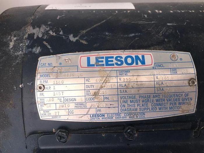 Used LEESON MOTOR 1 HP; 3 PH; 1140 RPM; A145T11NB4C !