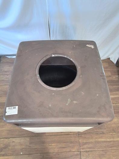Used PANELED TRASH CAN WITH TOP DOMED TOP