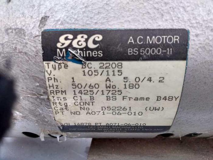 Used GEC MACHINES AC MOTOR  D52261 SINGLE PHASE !