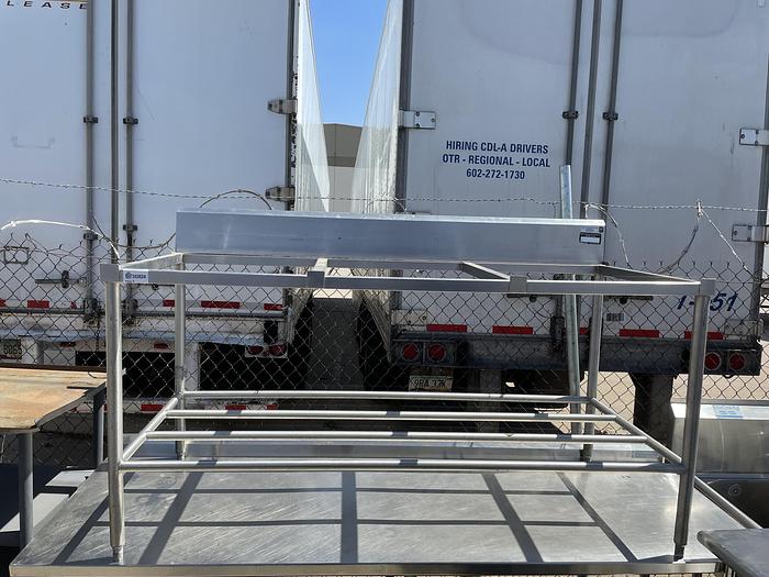 Used 72" POLY TOP STAINLESS STEEL WORK TABLE