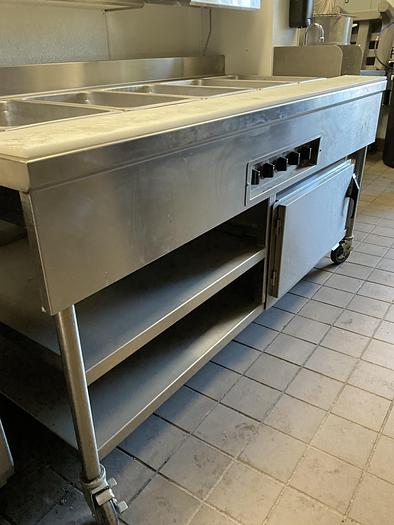 Used COMBO OF ALTO SHAAM FOOD WARMER 5 PAN DROP WITH DUKE HOLDING CABINET !