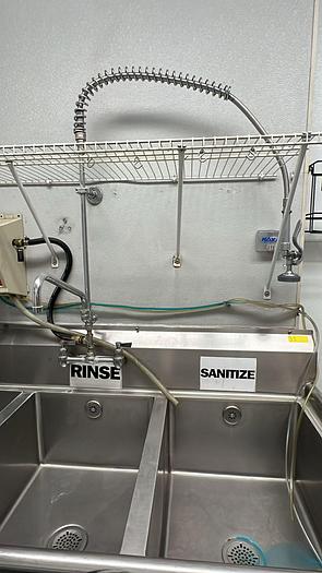 Used CDS THREE COMPARTMENT SINK