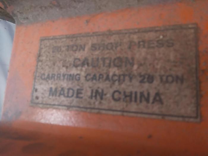 Used 20 TON SHOP PRESS ./