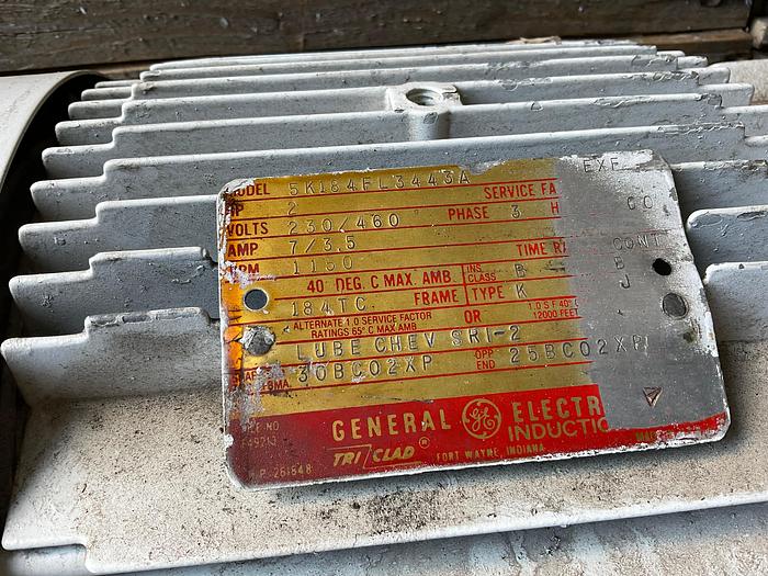 Used GE MOTOR 2 HP; 3 PH; 1150 RPM; 5K184FL3443A.