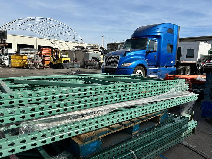 Used 7FT BY 34IN TEARDROP STYLE UPRIGHTS FOR PALLET RACKING