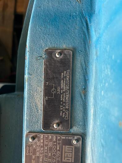 Used WEG MOTOR 100 HP; 3PH; RPM 1775; 10018EP3EBB405T