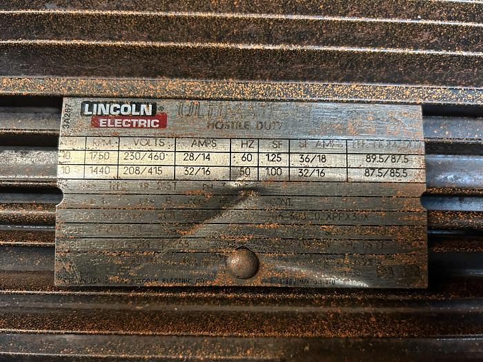 Used LINCOL N ELECTRIC; AF4P10T61; 10HP; PH 3; R.P.M 1750/1440
