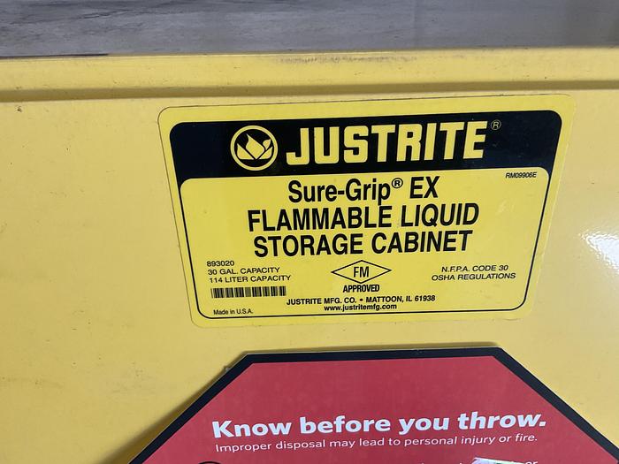 Used JUSTRITE SAFETY CABINET; RM091997