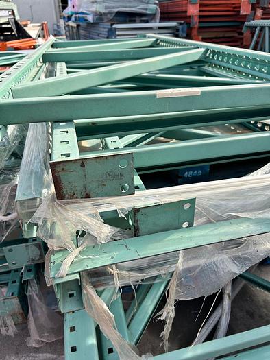 Used 7FT BY 34IN TEARDROP STYLE UPRIGHTS FOR PALLET RACKING