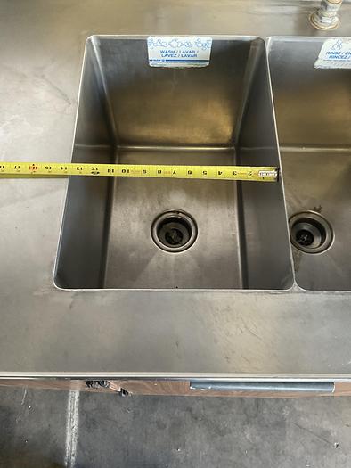 Used THREE COMPARTMENT SINK WITH HAND WASH SINK AND BACKSPLASH