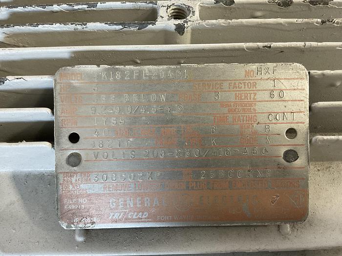 Used GE MOTOR 3 HP; 3 PH; 1755 RPM; 5K182FL20491