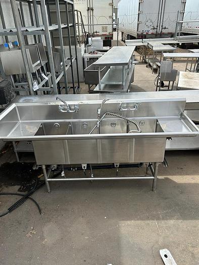 Used FOUR COMPARMENT COMMERCIAL SINK !