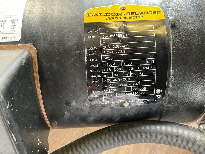 Used PUMP BALDOR; 2 HP, 3 PH; 1750 RPM; 35Y958P69H2