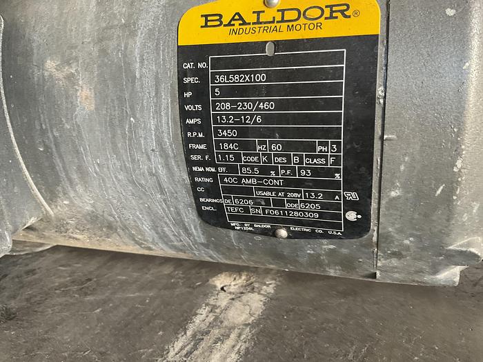 Used BALDOR WATER PUMP, 36L582X100; 5HP; 3PH; 3435 RPM !
