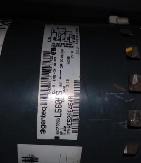Used GENTEQ ELECTRIC MOTOR 1 HP; 1 PH; 1040 RPM; 460 V; 5KCP39SGL560AS !