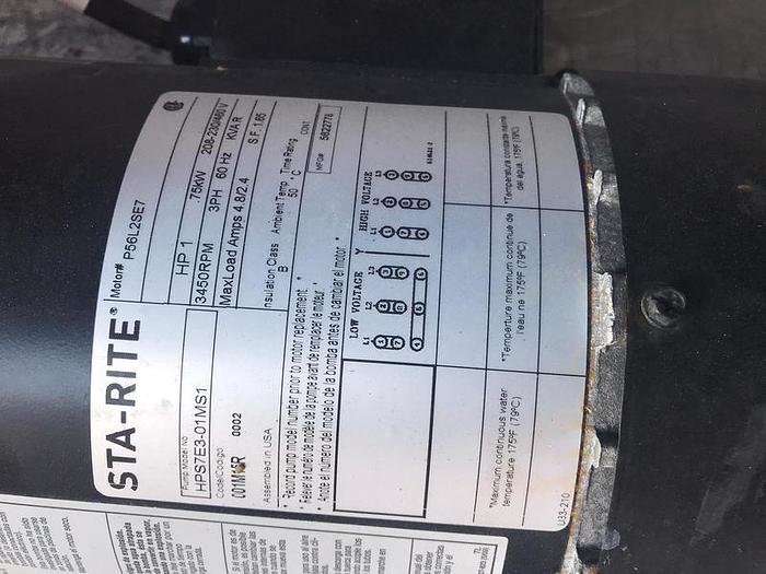 Used BOOSTER PUMP 1 HP STA-RITE.