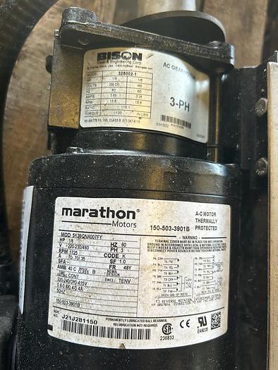 Used MARATHON/BISON GEARMOTOR 1/6 HP; 220-230/460V; 1725 RPM; 5K39QNA007FY; 328002-1 !