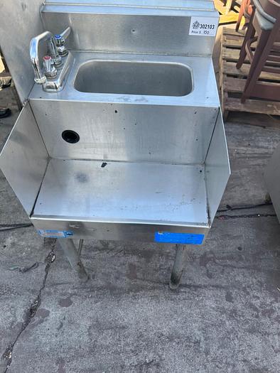 Used HAND SINK WITH SIDE SPLASH AND SHELF !