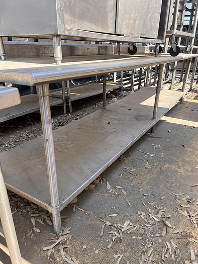 Used 12 FT STAINLESS STEEL TABLE WITH UNDERSHELF