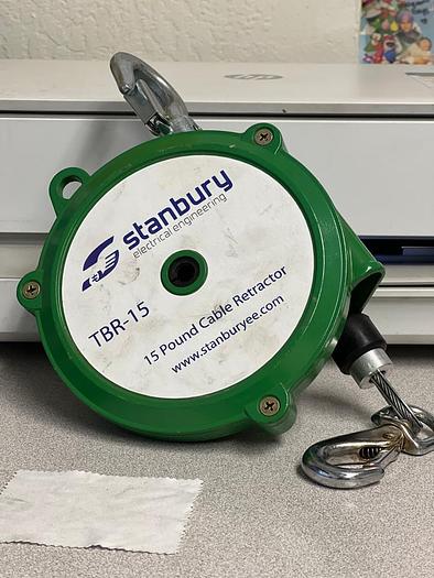 Used STANBURY TBR-15 CABLE RETRACTOR 15-LBS