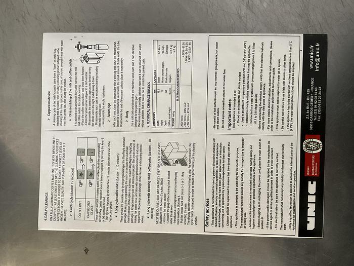 Used TANGO UNO UNIC ESPRESSO MACHINE !