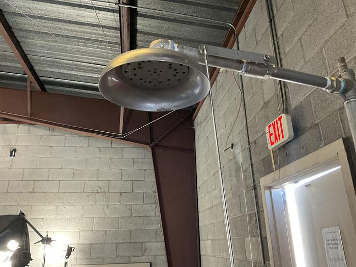 Used EMERGENCY WASH STATION EYE WASH FOUNTAIN AND DRENCH SHOWER, FLOOR MOUNT