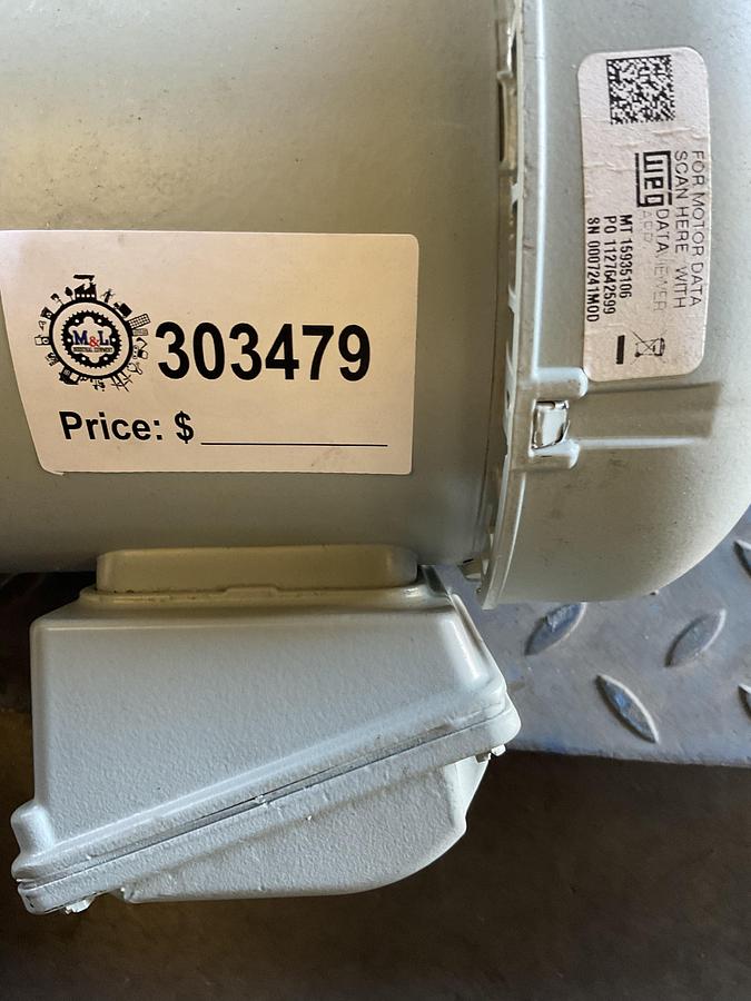 Used WEG NEMA PREMIUM 2 HP ELECTRIC MOTOR – 3 PHASE, 230/460V, TEFC, IP55