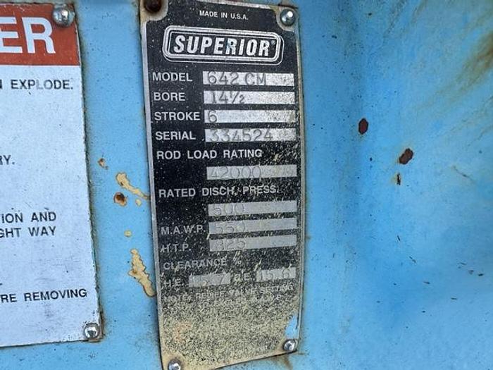 Used White Superior 14.50" x 6" Stroke 642CM 550# Cylinder