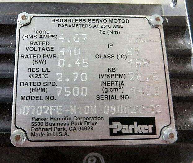 Used Parker J0702FE-N10N, RS60-100-LU